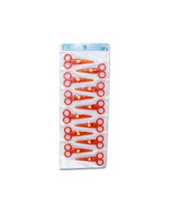 5" Orange Plastic Safety Scissors (Carton of 12)