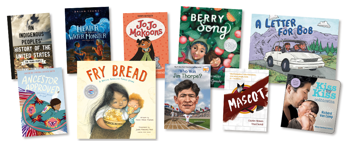 Collage of book covers from the Native American & Indigenous Characters & Cultures category. Click to shop now.