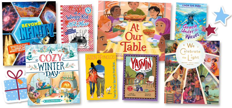 Collage of various book covers from the First Book Favorites category. Click to shop now.